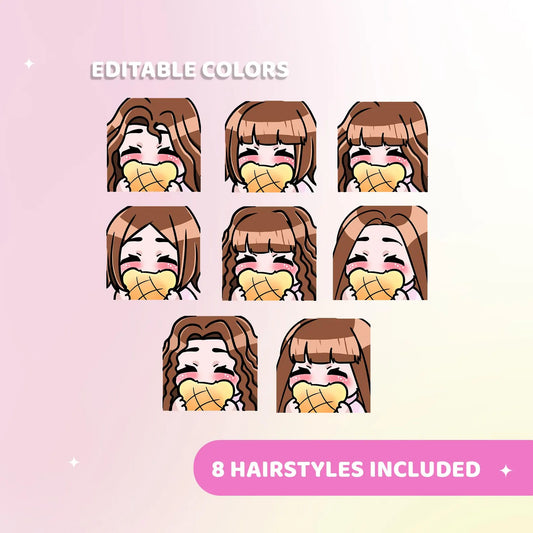 320 Editable Twitch Emote Template with Hair - Procreate Brush and Stamp