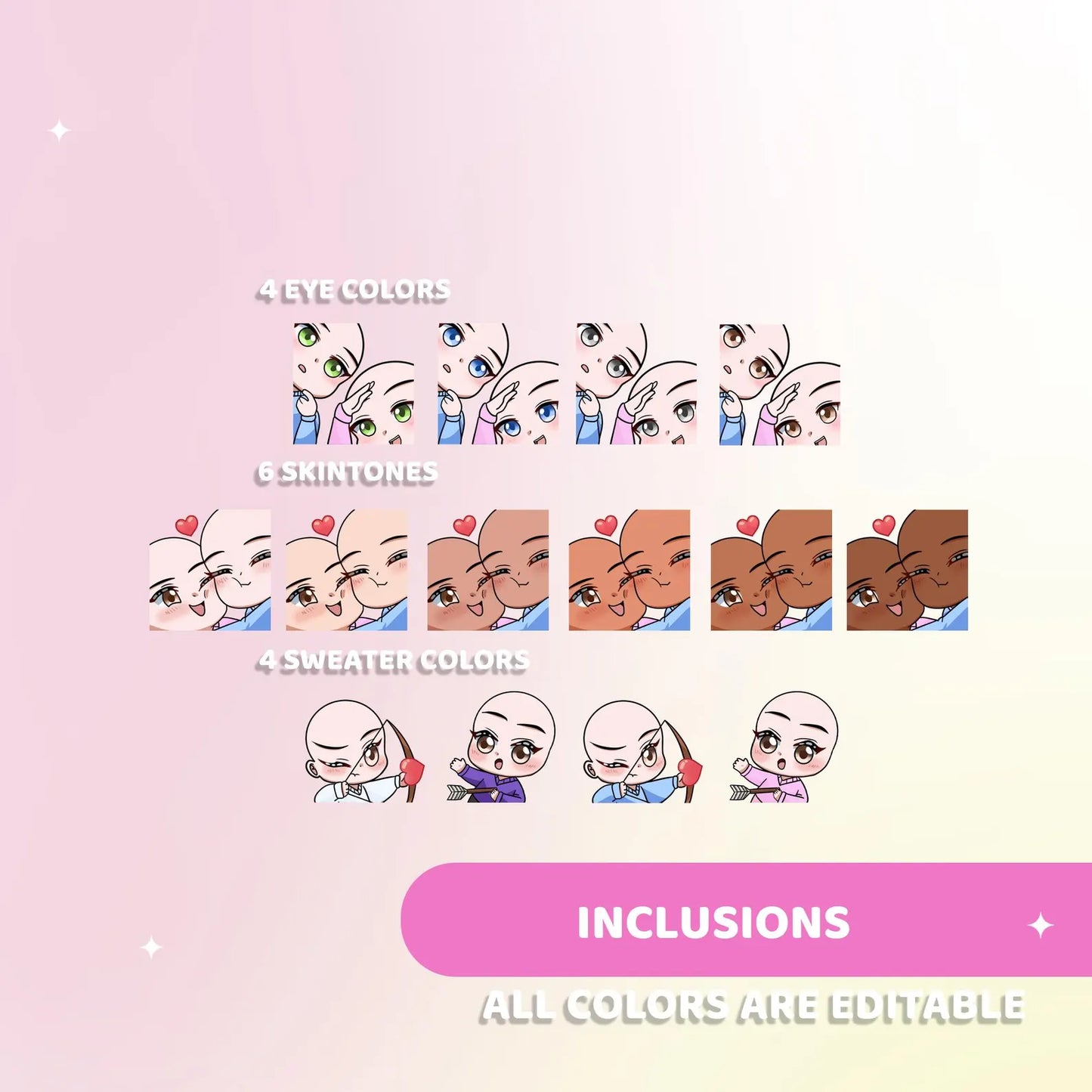 60 Couple Twitch Emote Base - Procreate Brush and Stamp
